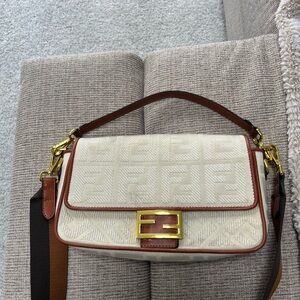 Fendi Beige and Brown Shoulder Bag